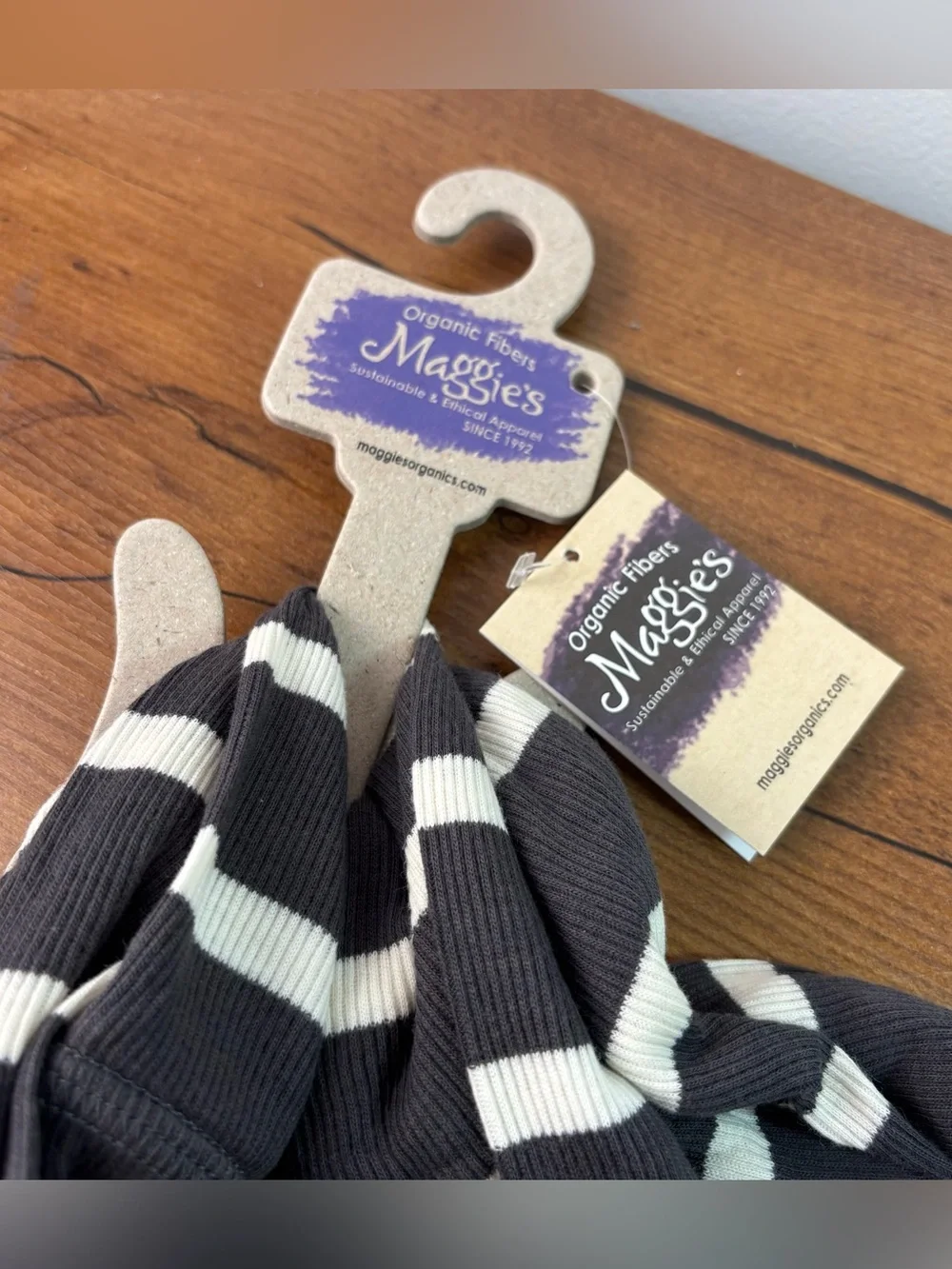 100% Organic Cotton Infinity Scarf, Stripe Quarry Grey NEW